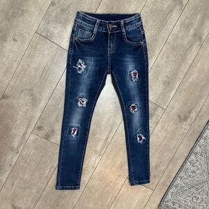 Y2K Boutique Girls Vintage Denim Jeans Embroidered Distressed PREMIUM Jeans sz 6